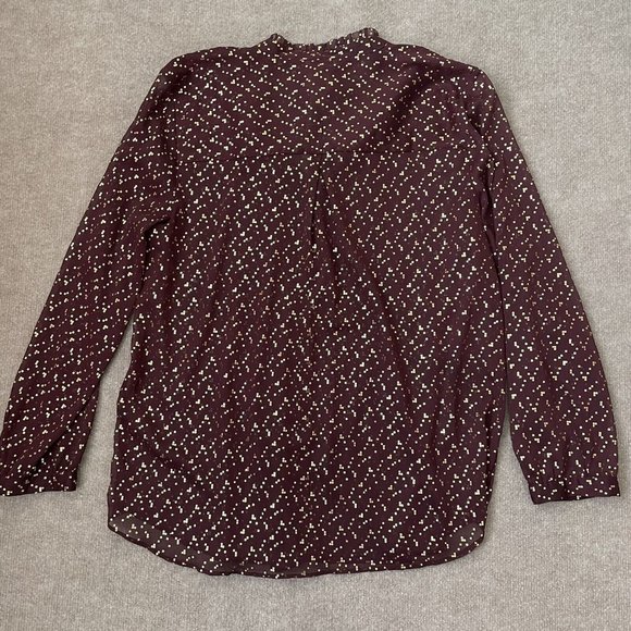 Chico's Shirt Womens Size 2 (Large) Maroon Metallic Gold Sheer Lightweight Top - Picture 8 of 8